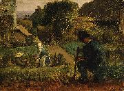 Jean-Franc Millet Garden Scene oil on canvas